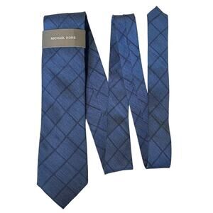 NWT Michael Kors Maritime Grid Blue Neck Tie